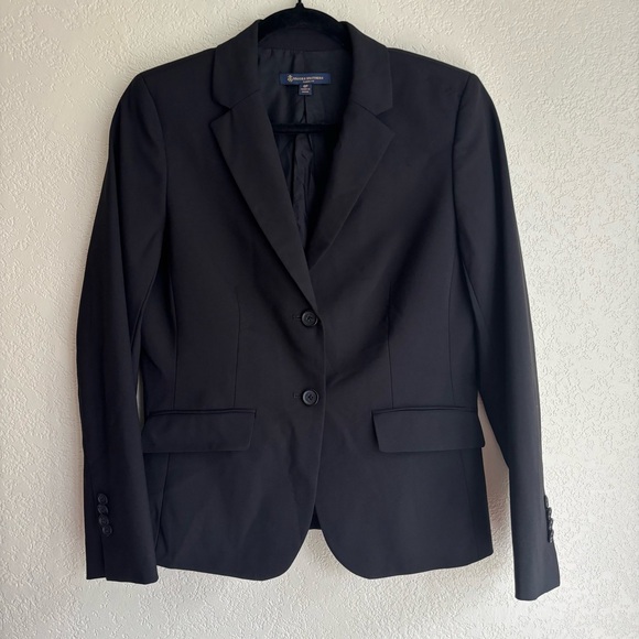 Brooks Brothers Jackets & Blazers - BROOKS BROTHERS Classic Fit Women's Black Wool Blend Blazer Sz 6 P Office Career
